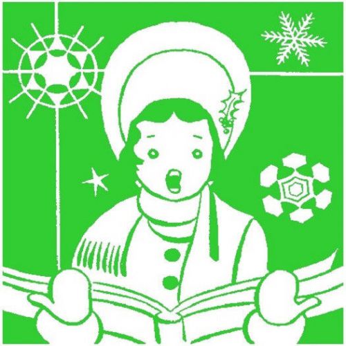 30 Custom Green Vintage Christmas Caroler Personalized Address Labels