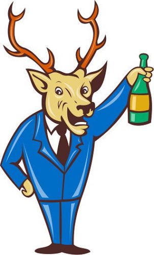 30 Custom Cartoon Drinking Deer Personalized Address Labels