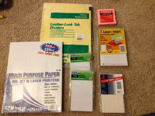 Lot Containing White Labels Paper Post-it and Tap Divider for Office Supplies