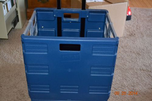 STAPLES Portable Rolling Cart - Crate with Extendable Handle