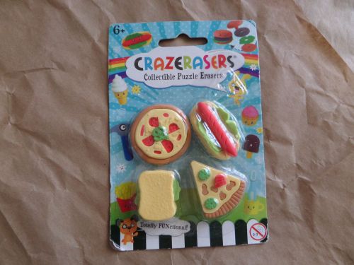 KAWAII Crazerasers PIZZA SLICE OF PIZZA SANDWICHES HOT DOG Erasers