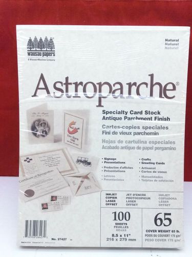 Wausau papers astroparche antique parchment finish card stock 65# 100 sheets for sale