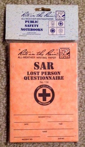 3 Pack of Rite in the Rain All-Weather,SAR Lost Person Questionnaire,Notebooks