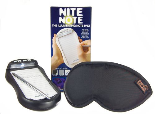 Nite note pad notes- bed time memo pads w/ light  free dreamer lt sleep mask for sale