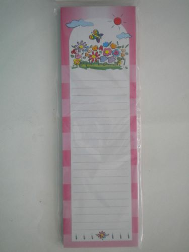 *NEW* ~ COLOURFUL SPRING FLOWERS MAGNETIC MEMO PAD ~ 60 Sheets ~ #2