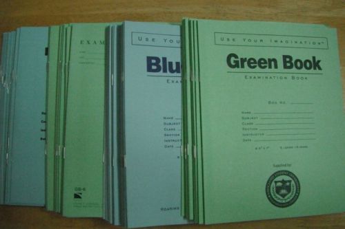 115 Assorted Blue/Green Examination Books 8.5x7 - 8.5x11 Roaring Spring Pioneer