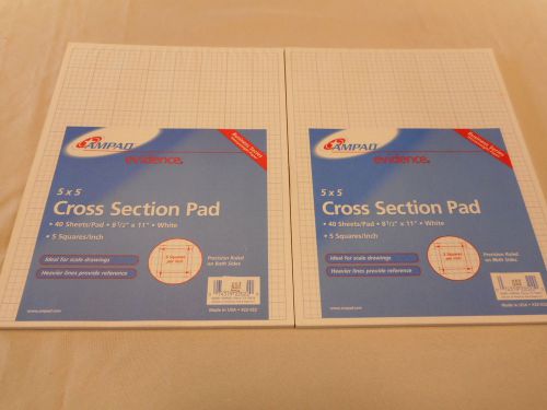 Ampad, cross section pad 5 x 5, office supply, 40 white sheets per pad for sale