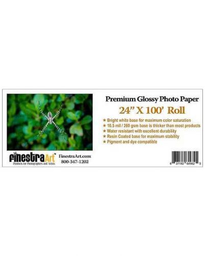 24&#034; x 100&#039; ft Roll FINESTRAART.COM Premium Glossy Inkjet Photo Paper