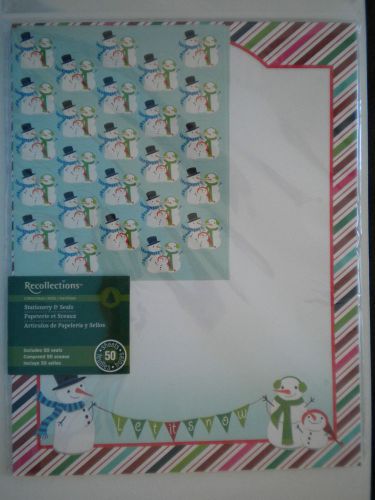 *NEW* ~ 50 Luxury Christmas &#034;LET IT SNOW&#034; Computer Stationery Sheets &amp; Seals