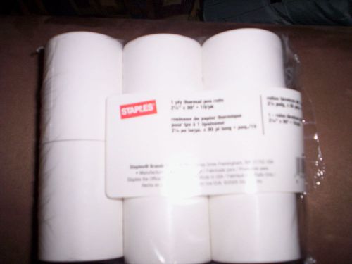 Staples  THERMAL Adding Machine Tape,paper 6 pack 1ply 2 1/4&#034; x80&#039;