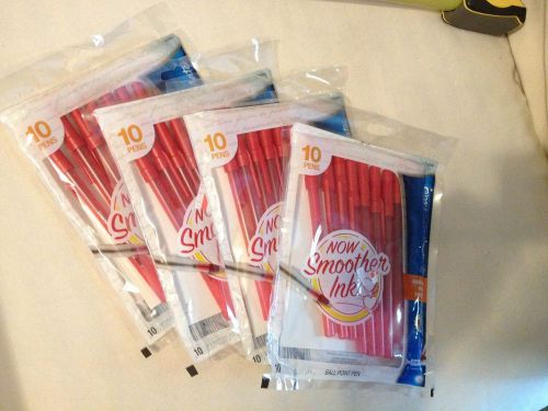 Lot of 4 packs of 10 each red papermate ballpoint pens NEW