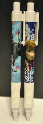 Disney Frozen Queen Elsa Princess Anna Kristoff Sven Set of 2 Black Ink Pens NEW