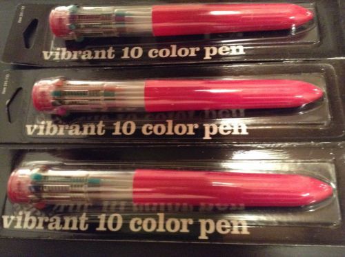 10 color pen lot of three in pink new