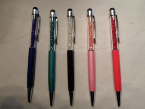 Set of 5 Different Colored Pens with Austrian Crystals in the Pen