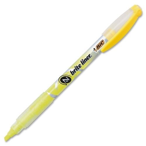 BIC Z4 Brite Liner Liquid Highlighter - Chisel Marker -Yellow Ink- 12/Pack