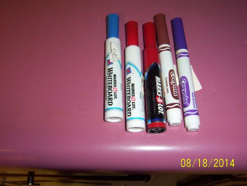 5  MAGIC MARKERS, red brown ,blue, purple