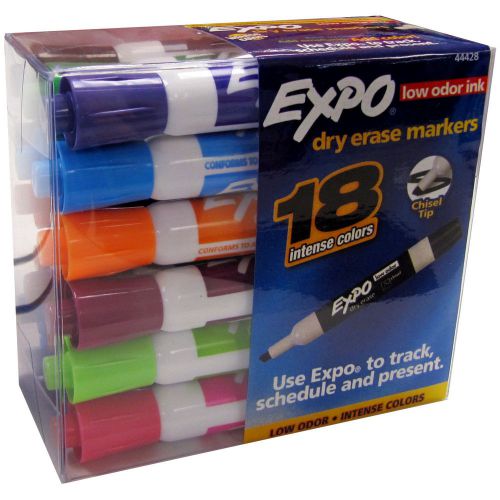 18 Count Pkg EXPO Assorted Color DRY ERASE MARKERS low odor white board