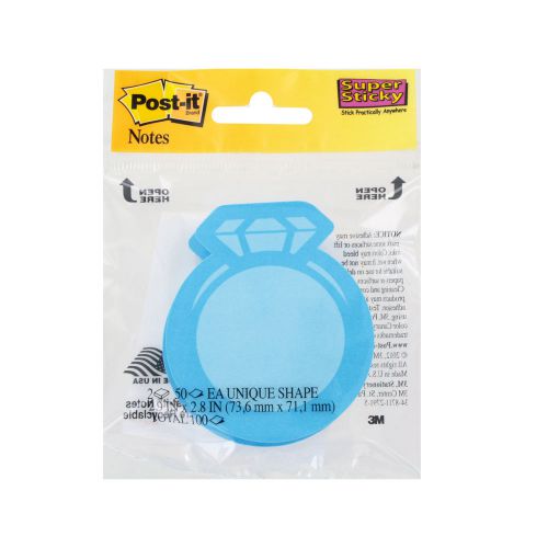 Post-it Super Sticky Notes, Ring Shape, Blue, 3 x 3 Inches (2050-FC-RING)