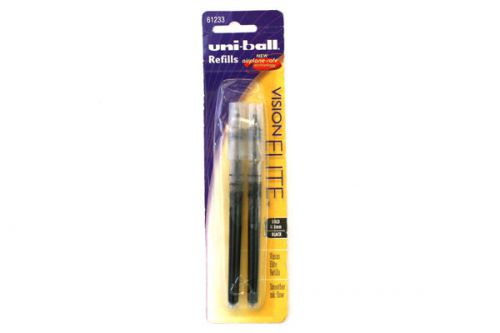 Set of 2 Black Ink Uni-Ball Vision Elite .8mm Bold Point Pen Refills