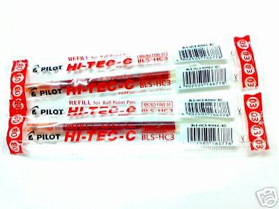 10pcs Pilot HI-TEC-C 0.3mm ultra fine roller ball pen only refill Red (Japan)