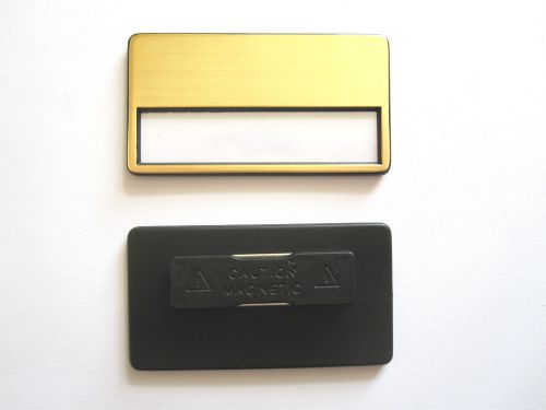 5x High Quality Plastic Name Badge With Magnetic Gold Colored