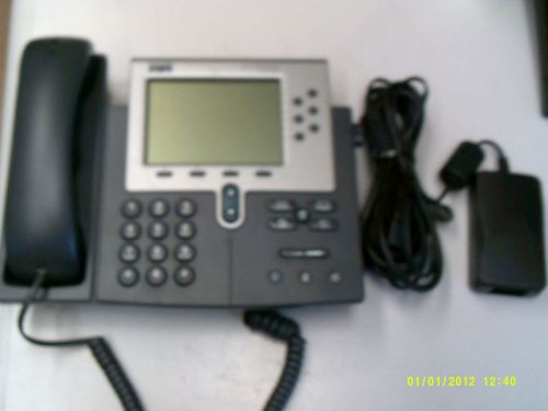 CISCO CP-7960G UNIFIED IP PHONE W/ USED POWER SUPPLY CORD FOR CISCO