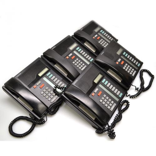 5 nortel norstar m7208 black office phone w/ speakerphone &amp; screen nt8b31ac-03 for sale