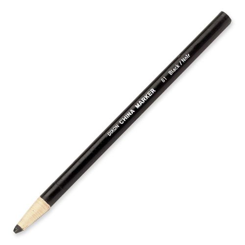 NEW Dixon Phano Peel-Off China Marker Pencils, Thin, Black, 12-Count (00081)