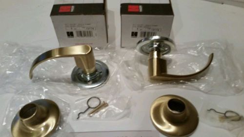(QTY2) Hager Gold/Brass Medium Grade 2 3617 ARC Single Dummy Door Handle Knob