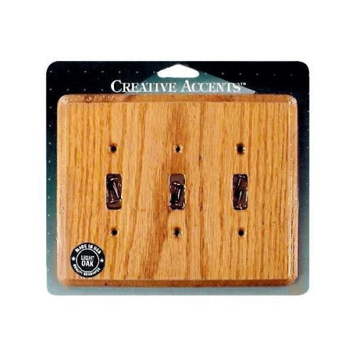 Contemporary light oak switch wall plate-oak 3-toggle wall plate for sale