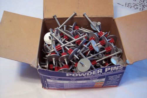 QTY 100 Powder Pins Fasteners  3&#034; Shank 1&#034; Washer # 50115