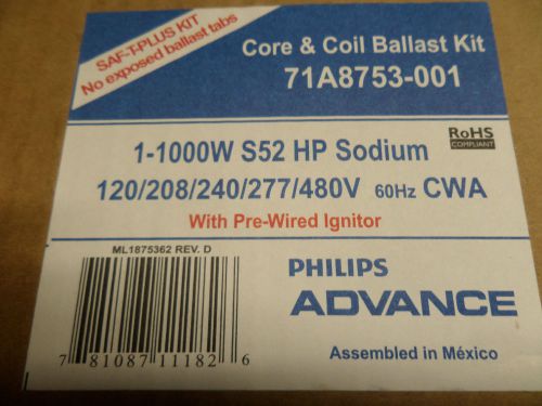Advance71A8753-001 core and coil ballast 1000 W high pressure sodium