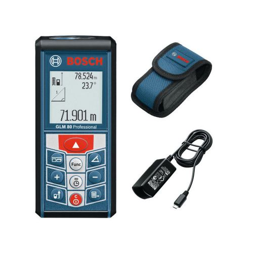 Bosch GLM 80 Laser Rangefinder 80M Distance and Angle Measure with Free Adapter