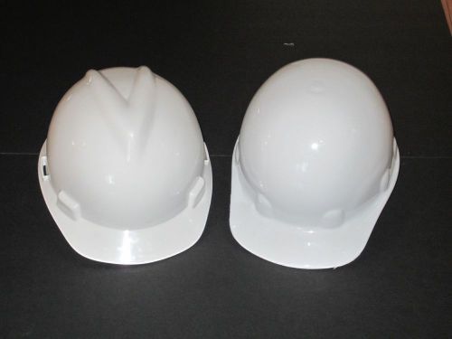 Lot of 2 - White Hard Hats - MSA V-Gard - Complies with Safety Requirements