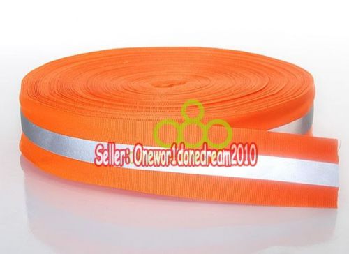 Reflective Orange Gray Tape  Sew On 2&#034;  x 3 Yard Trim Fabric Material 3M =10Feet
