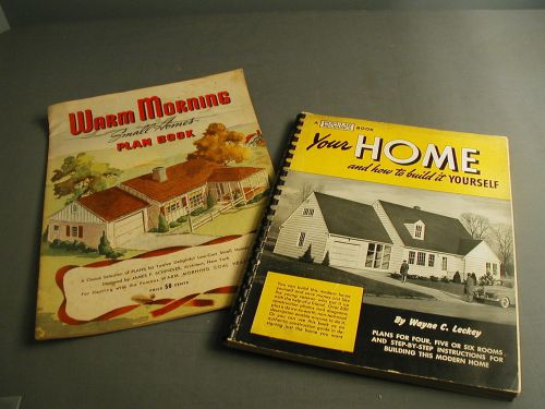 VINTAGE PLANS FOR HOMES - 2 BOOKS YOUR HOME &amp; HOW TO BUILD IT - 1947 &amp; 1946 - 24