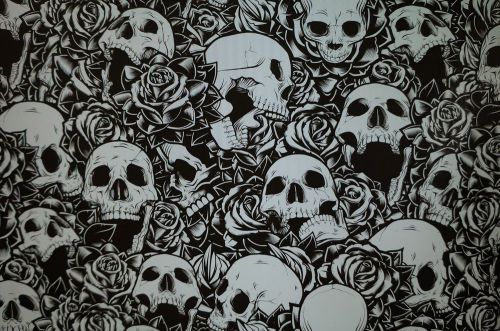 Skulls and roses hydrographic film for sale