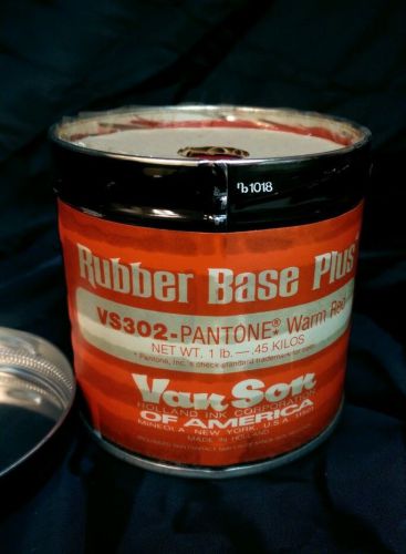 NEW Van Son Rubber Base Plus -VS302 Pantone Warm Red Offset Printing Ink