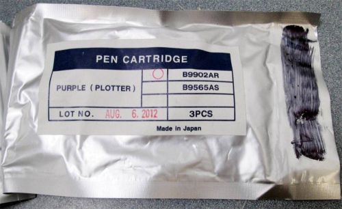 Yokogawa B9902AR Purple Plotter Pen Cartridge Refill 3 Packs Lot Of 4