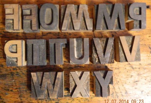 15 Huge Letterpress Wood Type Printer Block 2&#034; Graphic Artist Numbers Letters