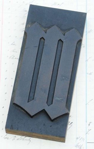 letter: W rare blackletter wood type 5.71&#034; woodtype letterpress printing antique