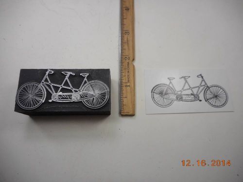 Letterpress Printing Printers Block, Tandem Bicycle Built for Two