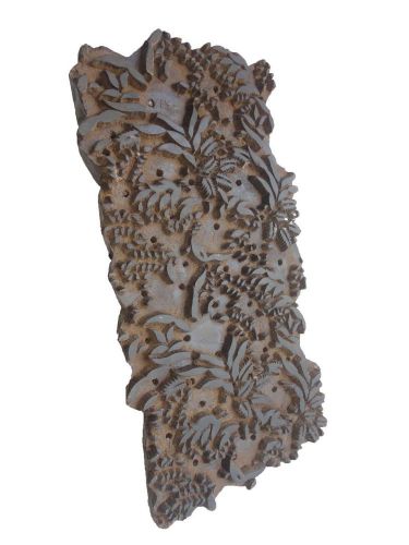 Indian hand carved wooden textile stamp print block used for printing fabrics 22 for sale