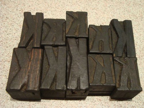 Greece 10 antique letters &#034;K&#034; Kappa - Greek alphabet wood press printing blocks