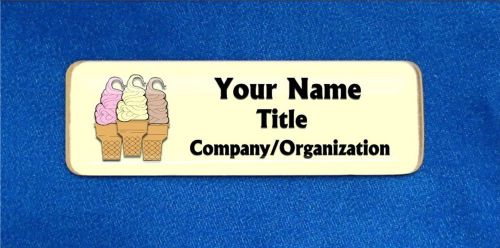 Ice Cream Cones Custom Personalized Name Tag Badge ID Shoppe Sales Maker Fair