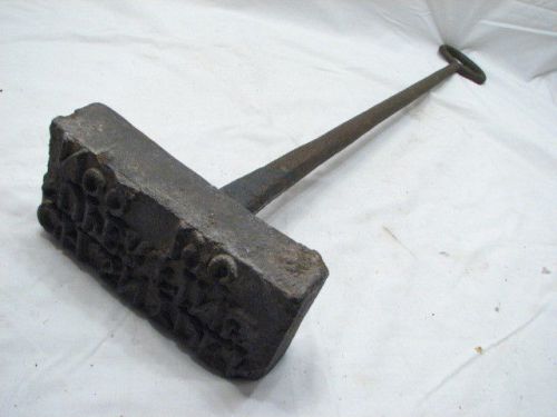 Antique branding iron stamp marking stamping tool c.h.snyder barrel crate for sale