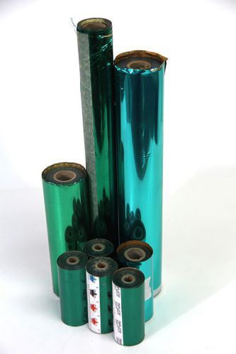HOT STAMP FOIL | 8 rolls of Metallic Green as shown | from 4&#034; to 16&#034; width