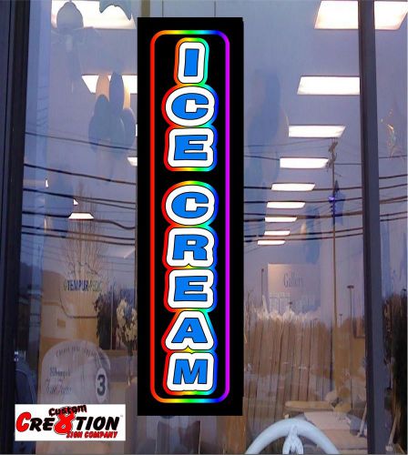 LED Light Up Sign - ICE CREAM - 46&#034;x12&#034; Neon/Banner Alternative - Window Signs