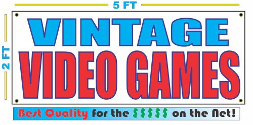 VINTAGE VIDEO GAMES Full Color Banner Sign NEW Best Quality for the $$$
