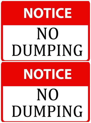 Keep Area Clean Outdoor Sign Set Of Two Signs Notice No Dumping Red Inform s85